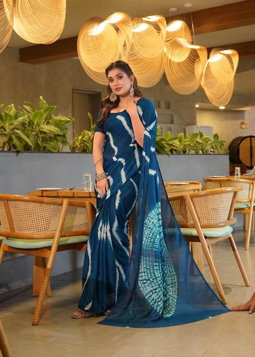 Sb Shibori Pure Chinon Fancy Saree Collection - Image 4