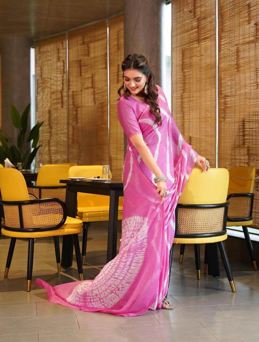 Sb Shibori Pure Chinon Fancy Saree Collection - Image 5