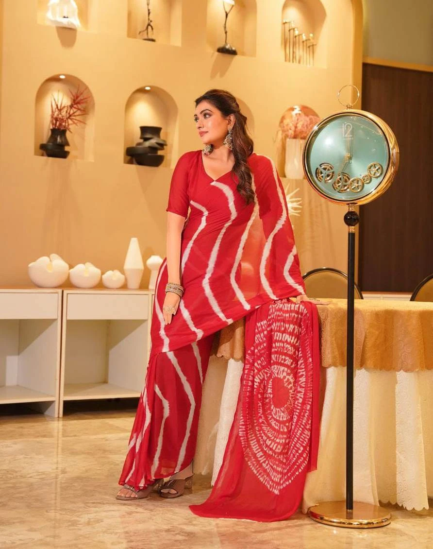 Sb Shibori Pure Chinon Fancy Saree Collection - Image 7