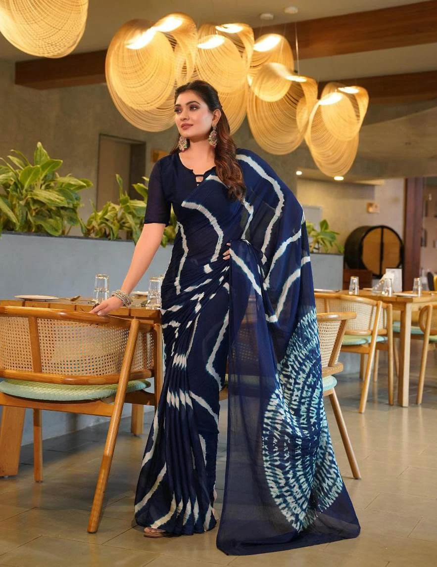 Sb Shibori Pure Chinon Fancy Saree Collection - Image 8