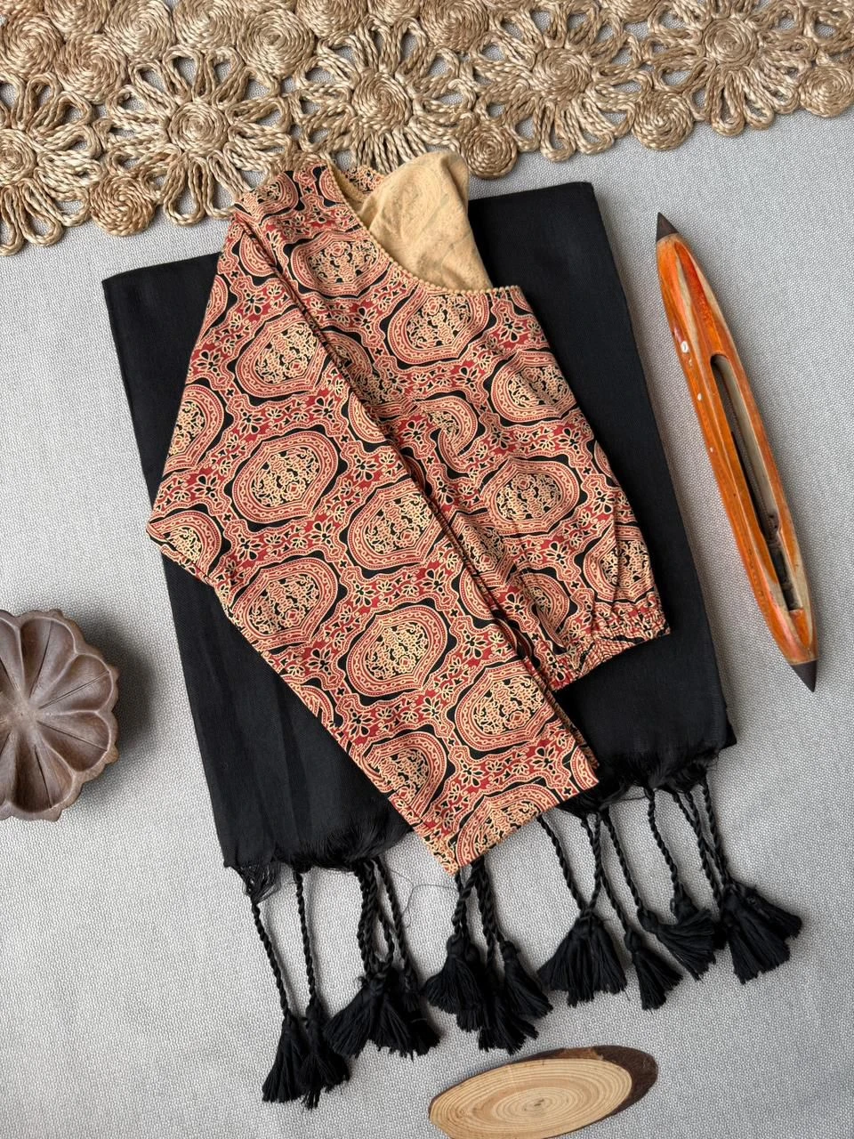 Sccf Ajrakh a Khadi Cotton Printed Sarees Collection