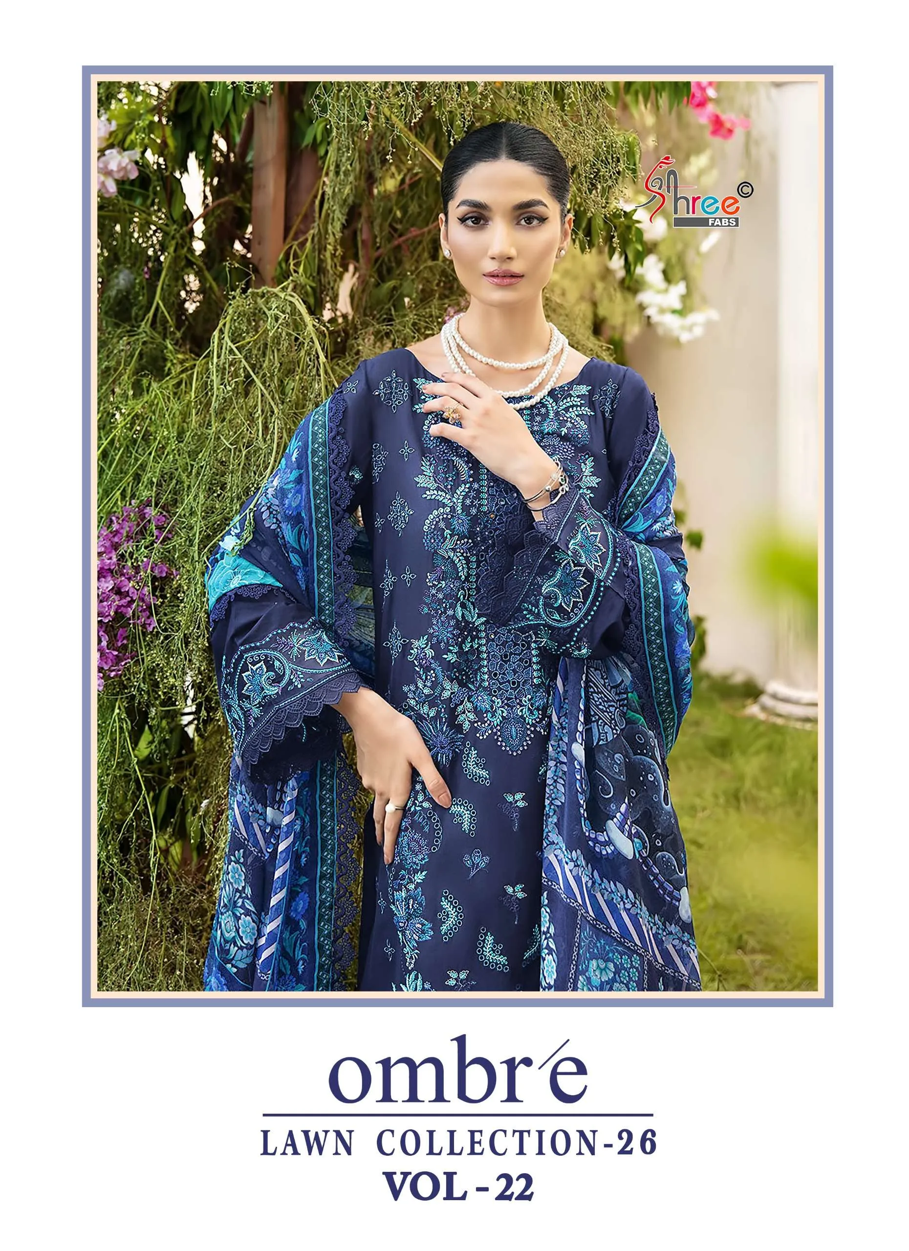 Shree Fab Ombre Lawn Collection 26 Vol 22