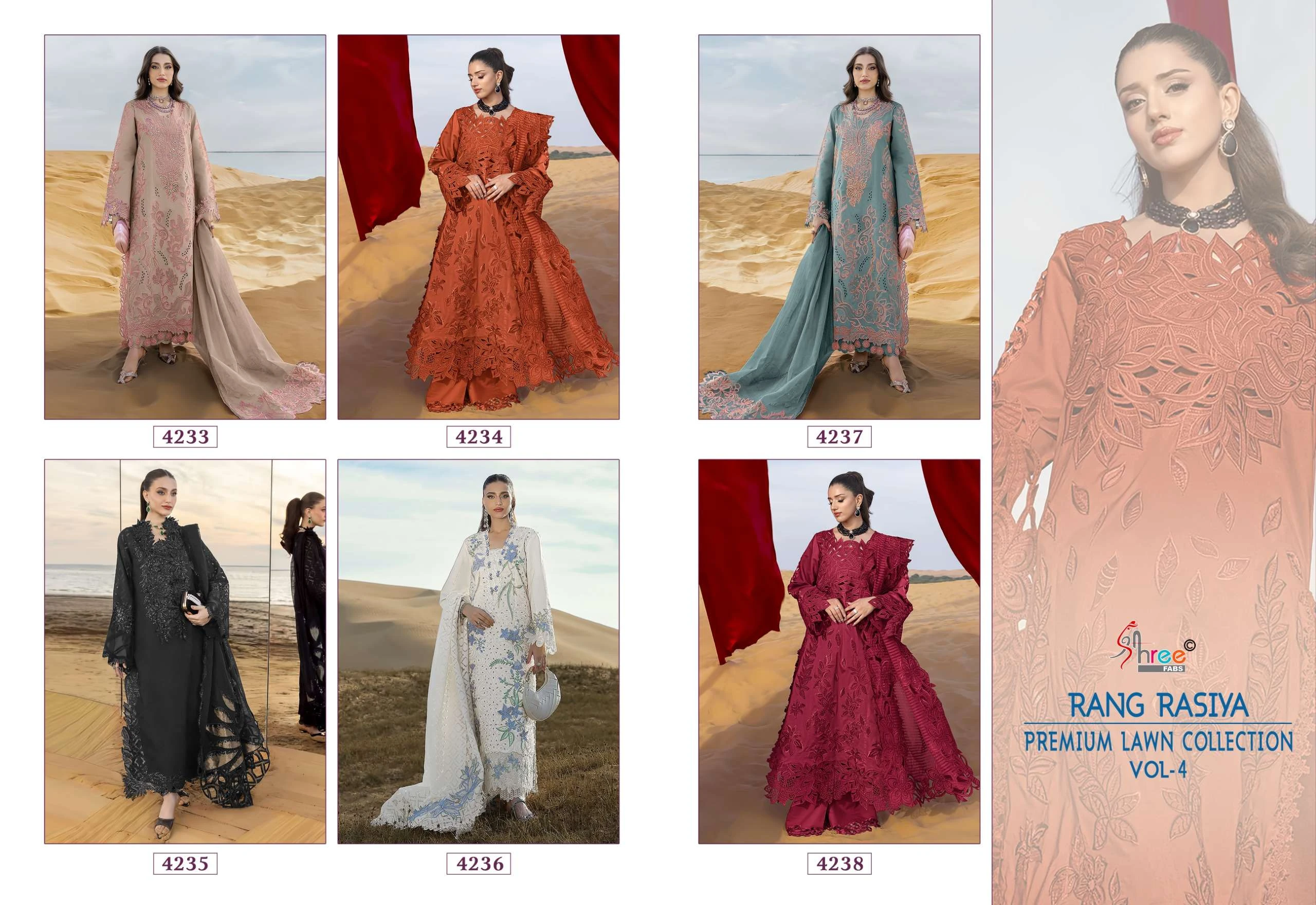 Shree Fab Rang Rasiya Premium Lawn Collection Vol 4 - Image 8