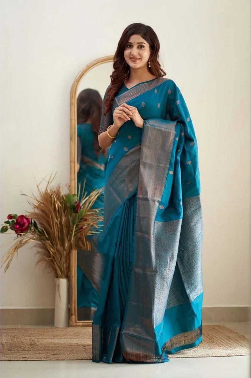 Soft Silk 5088 Lichi Silk Jacquard Worked Saree Collection