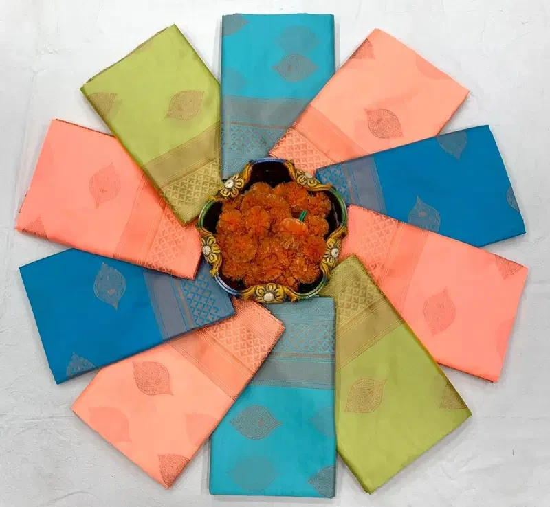 Soft Silk 6015 Lichi Silk Jacquard Worked Saree Collection - Image 12