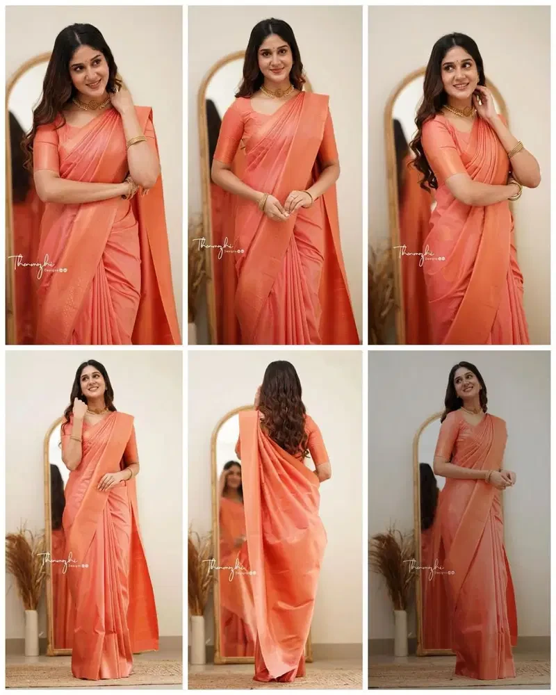 Soft Silk 6015 Lichi Silk Jacquard Worked Saree Collection - Image 8