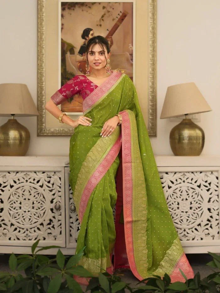 Soft Silk 6093 Lichi Silk Jacquard Work Saree Colelction