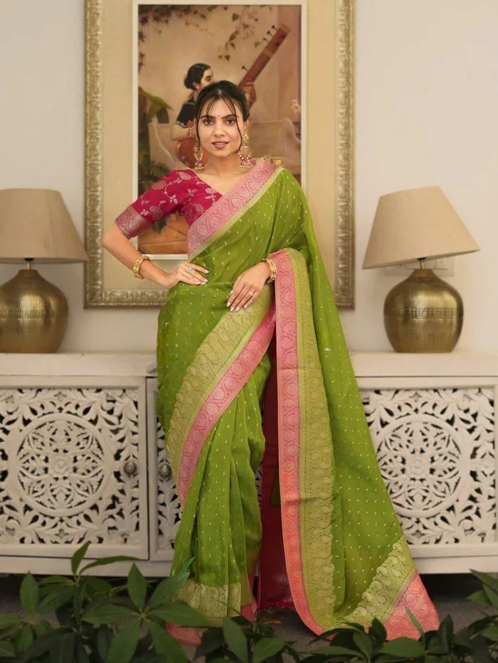 Soft Silk 6093 Lichi Silk Jacquard Work Saree Colelction
