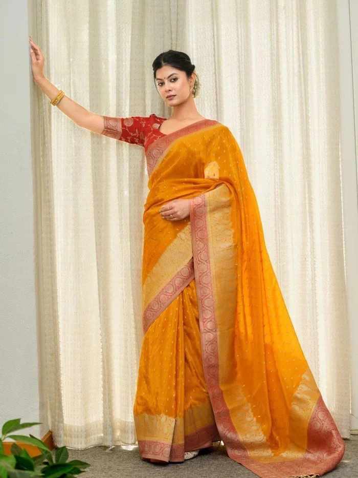 Soft Silk 6093 Lichi Silk Jacquard Work Saree Colelction