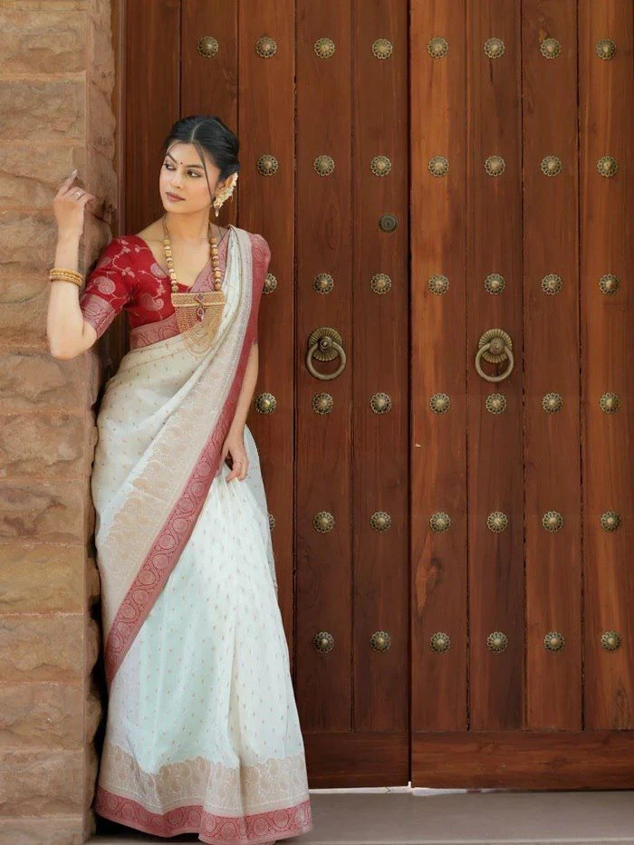 Soft Silk 6093 Lichi Silk Jacquard Work Saree Colelction