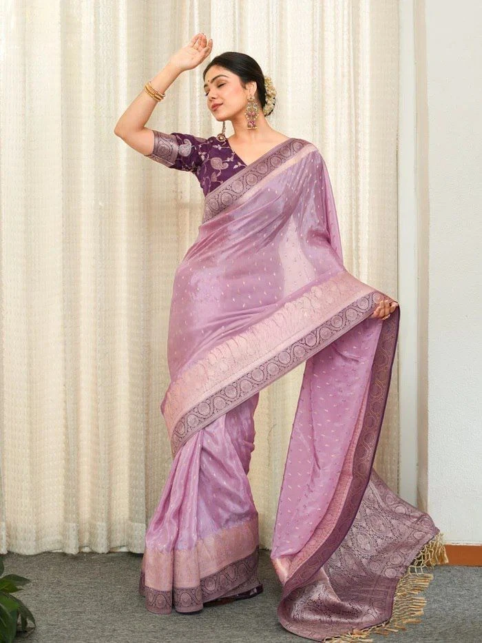 Soft Silk 6093 Lichi Silk Jacquard Work Saree Colelction