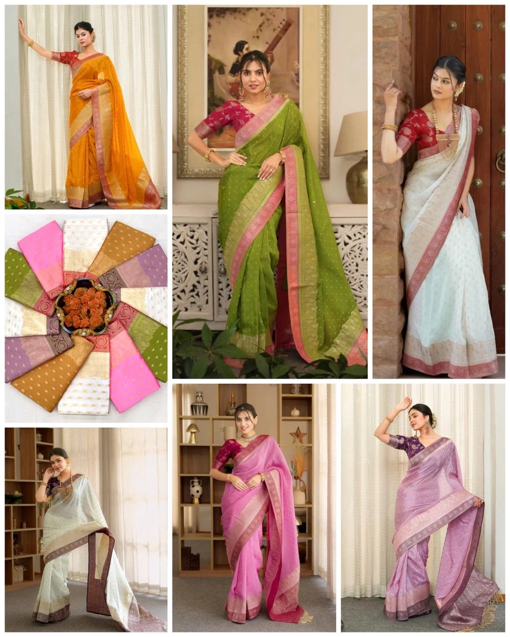 Soft Silk 6093 Lichi Silk Jacquard Work Saree Colelction