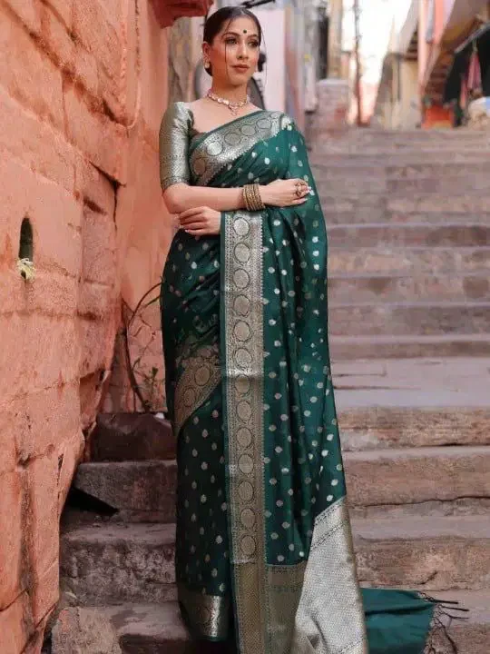 Soft Silk 7000 Lichi Silk Jacquard Work Saree Collection