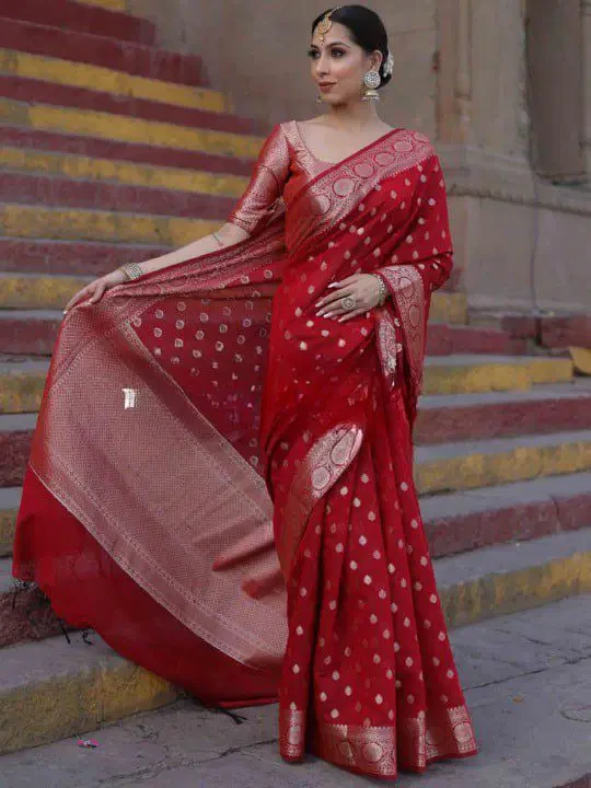 Soft Silk 7000 Lichi Silk Jacquard Work Saree Collection