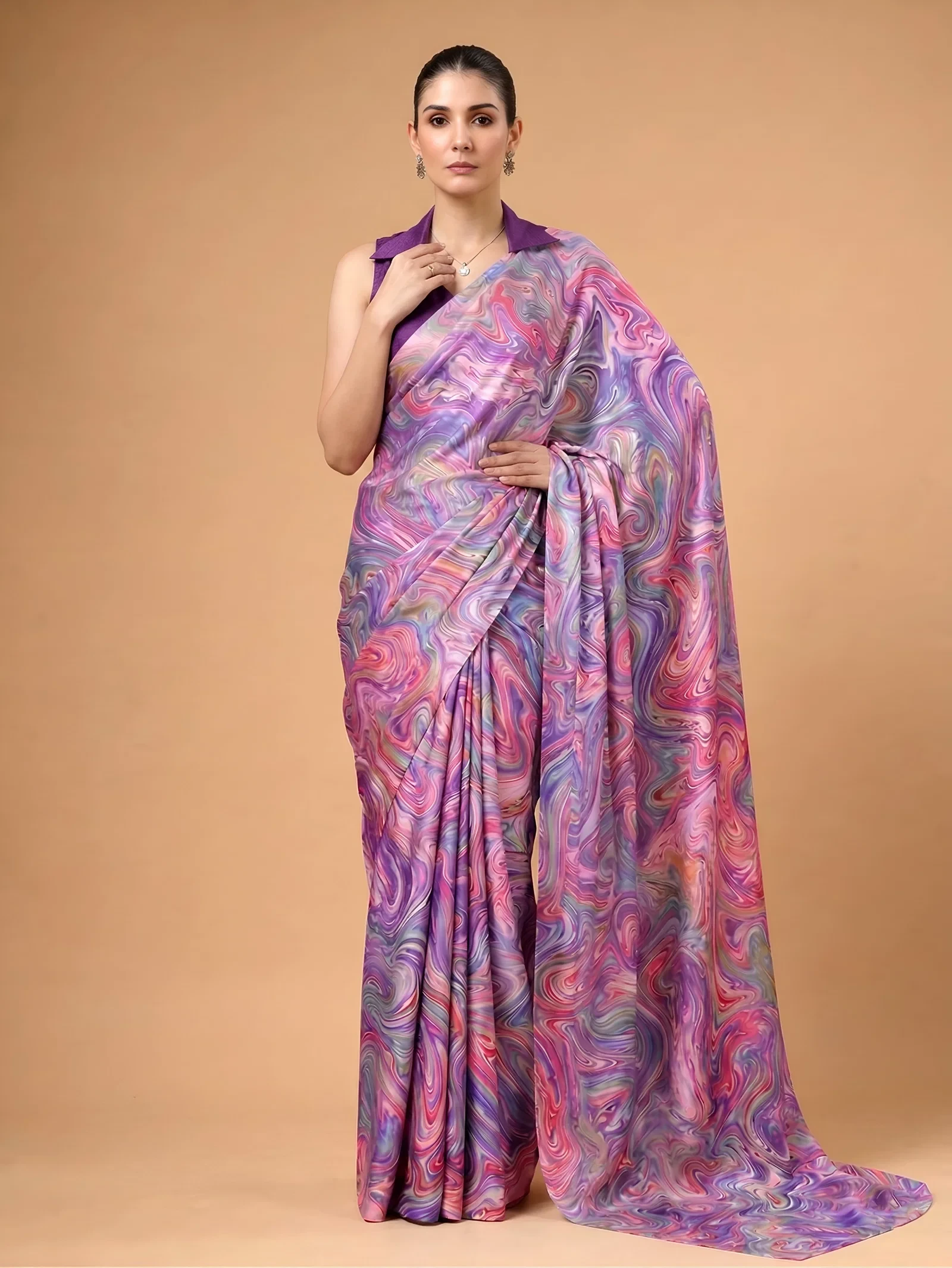 Taraa L 7002 Satin Silk Printed Casual Wear Saree Collection