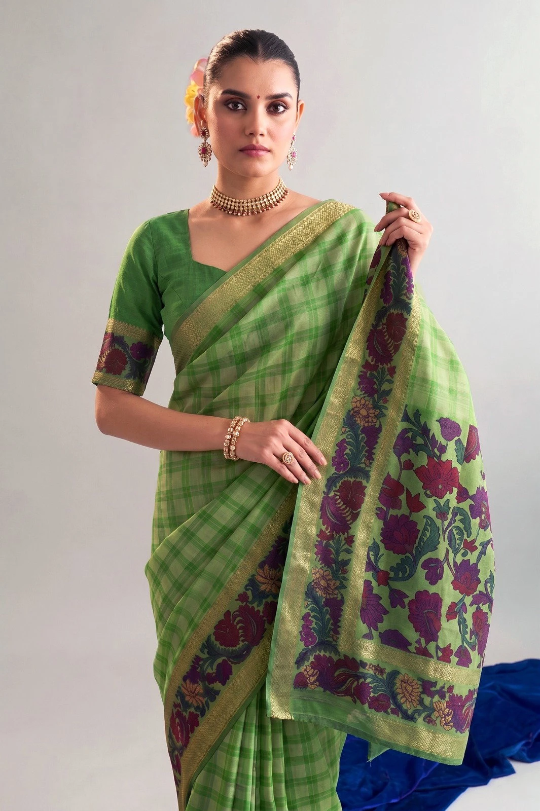 Taraa L 7035 Polyester Viscose Chanderi Printed Saree Collection