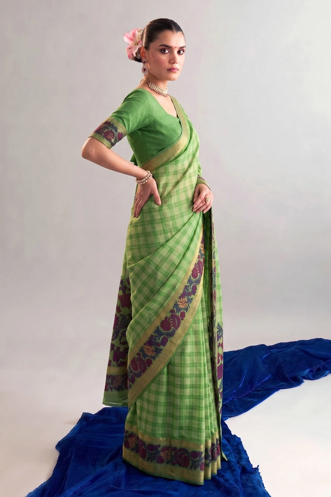 Taraa L 7035 Polyester Viscose Chanderi Printed Saree Collection