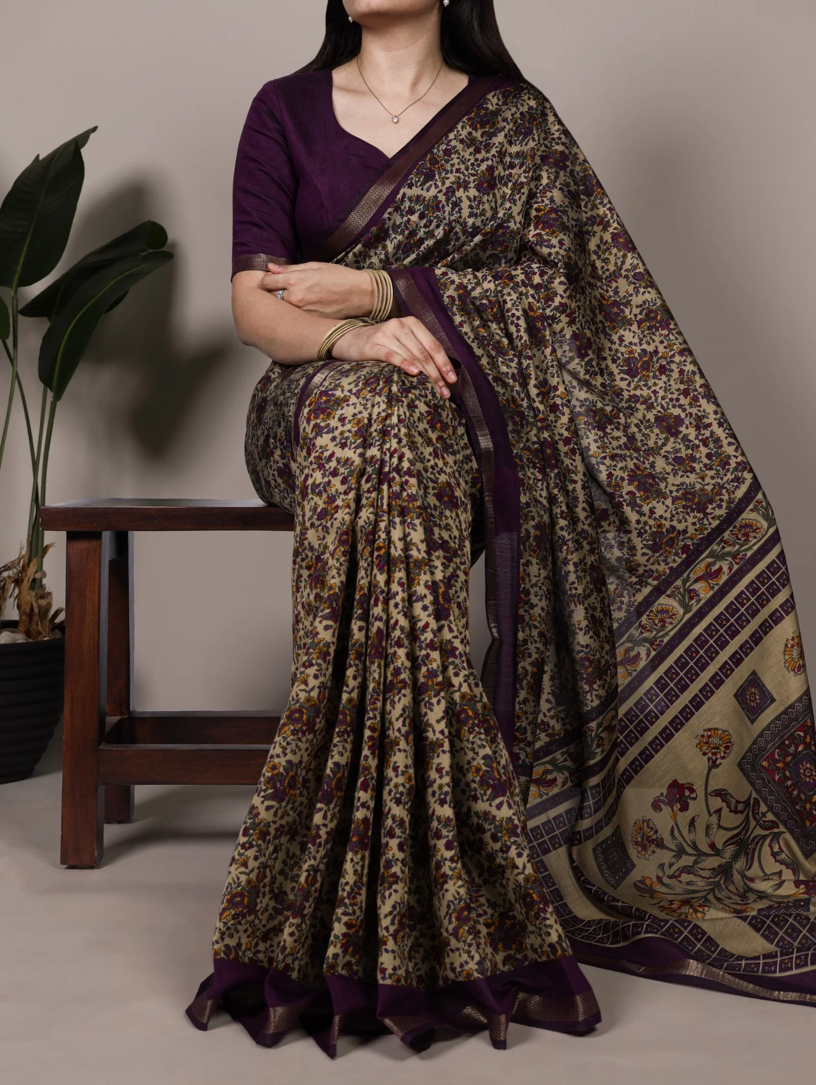 Taraa L 7200 Polyester Viscose Chanderi Printed Saree Collection