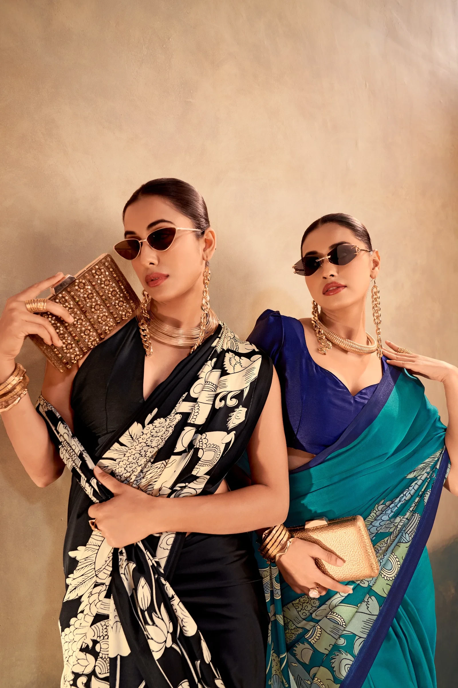 Taraa L 7208 Satin Silk Kalamkari Printed Saree Collection