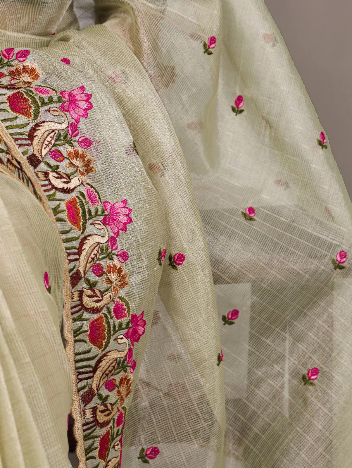 Taraa L 7400 Zari Kota Tissue Thread Embroidered Saree Collection - Image 13