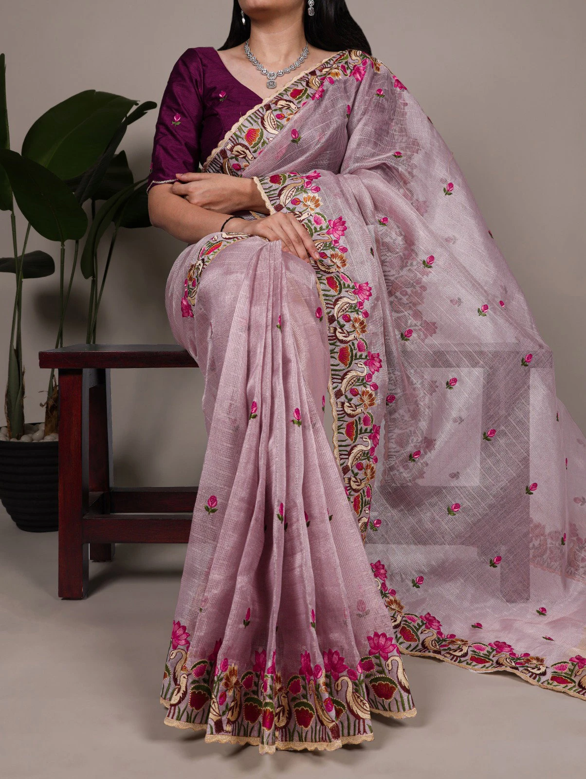 Taraa L 7400 Zari Kota Tissue Thread Embroidered Saree Collection - Image 14