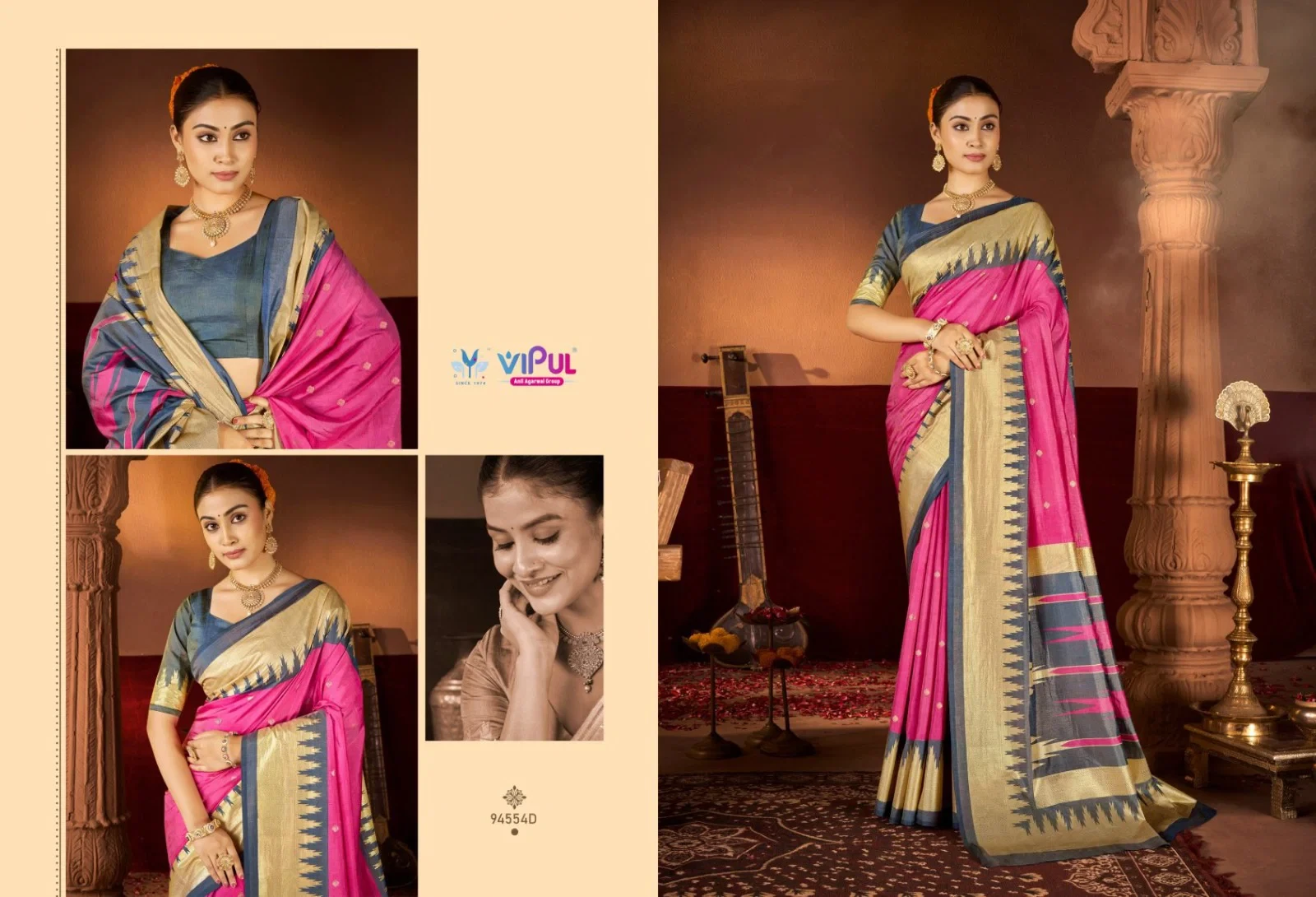 Vipul Chhaya Silk Printed Soft Silk Saree Collection