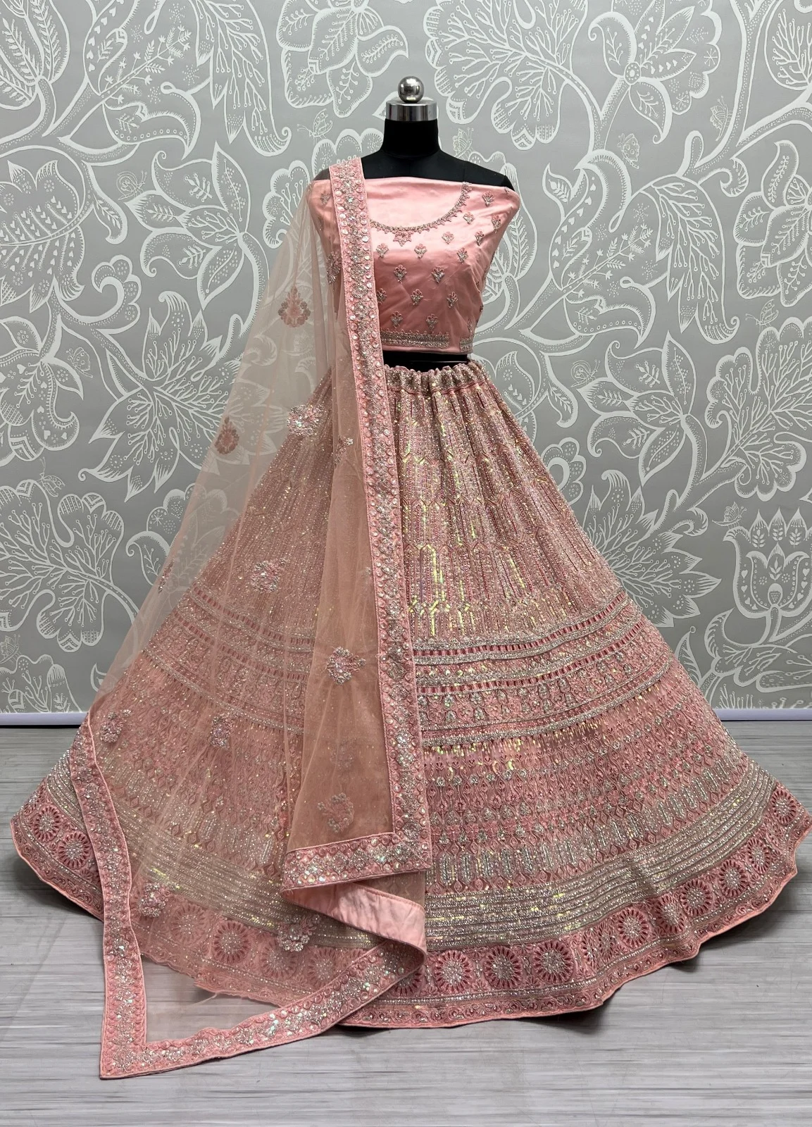 2468 Heavy Net Rainbow Sequins Bridal Lehenga Choli Collection