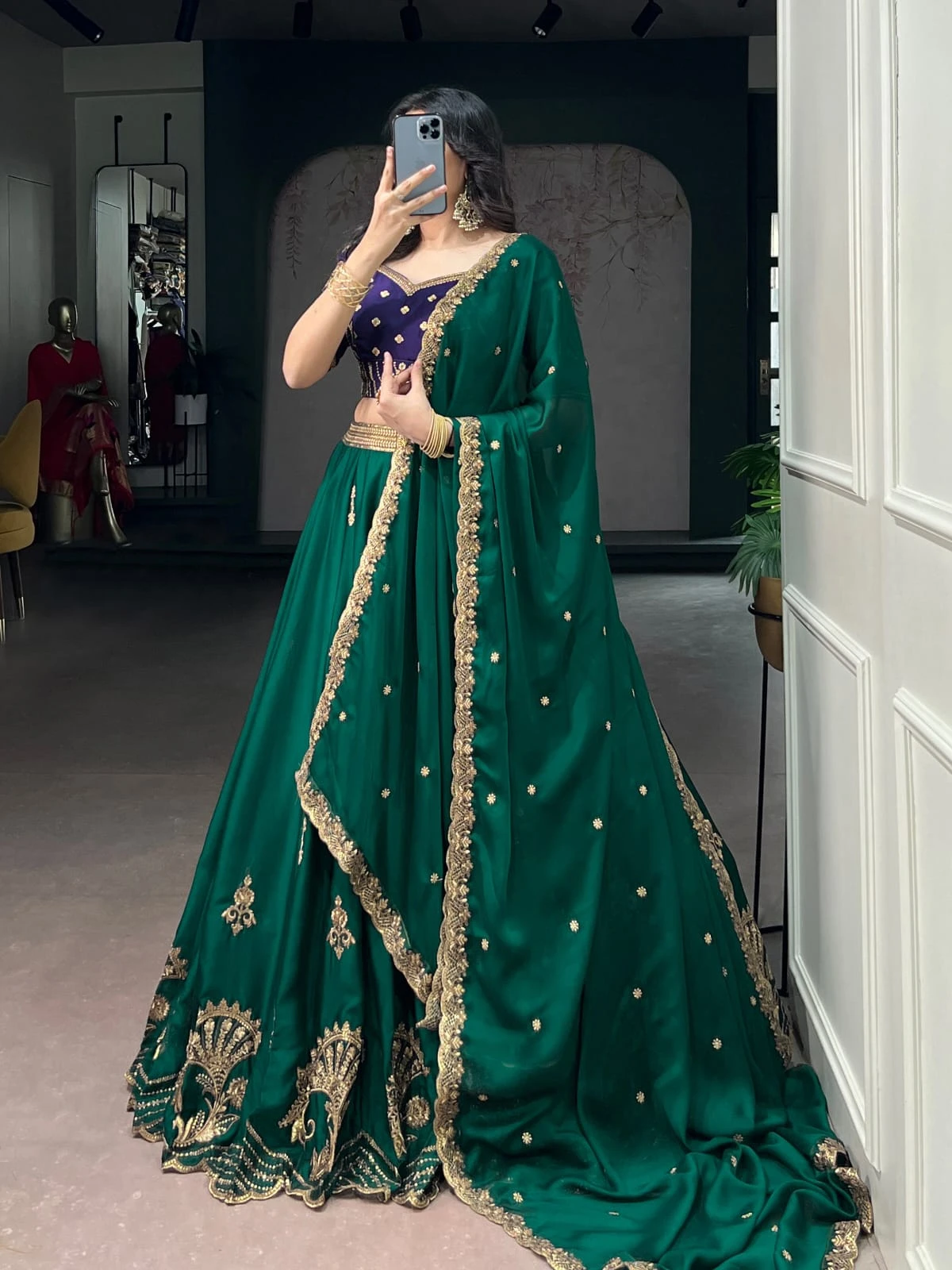 AAFREEN Regal Couture Rangoli Silk Lehenga Set