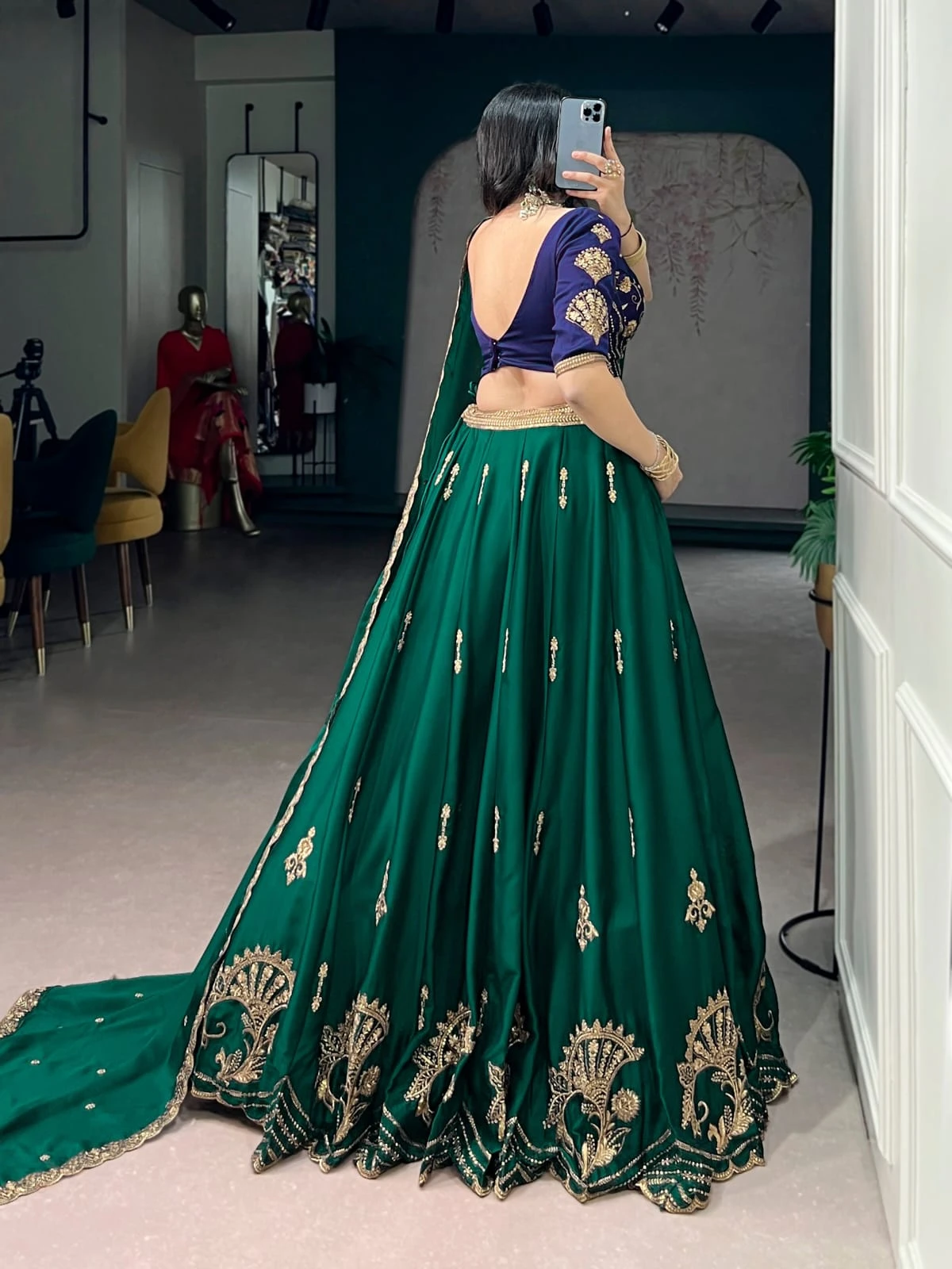 AAFREEN Regal Couture Rangoli Silk Lehenga Set