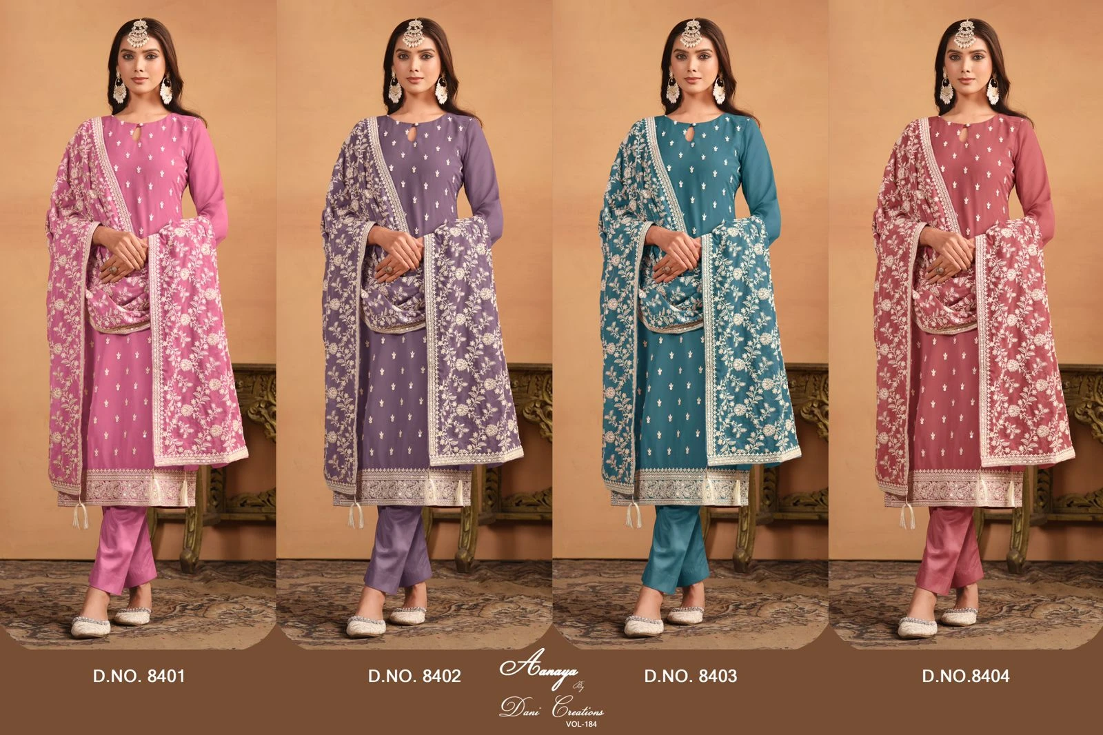 Aanaya Vol 184 Faux Georgette Suit With Dupatta