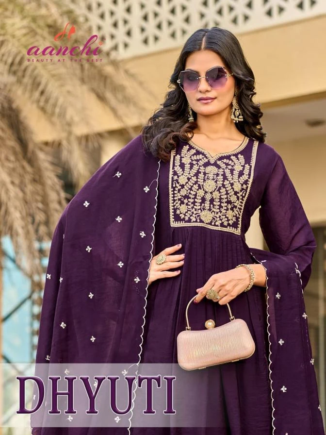 Aanchi Dhyuti Mul Chanderi Suit Collection