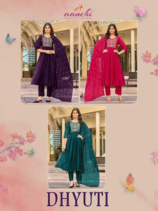 Aanchi Dhyuti Mul Chanderi Suit Collection