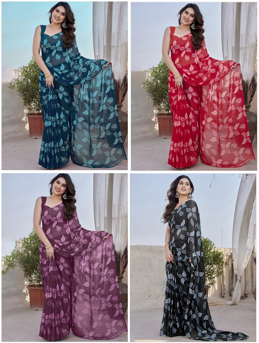 Aarti 4 Chiffon Printed Fancy Saree Collection