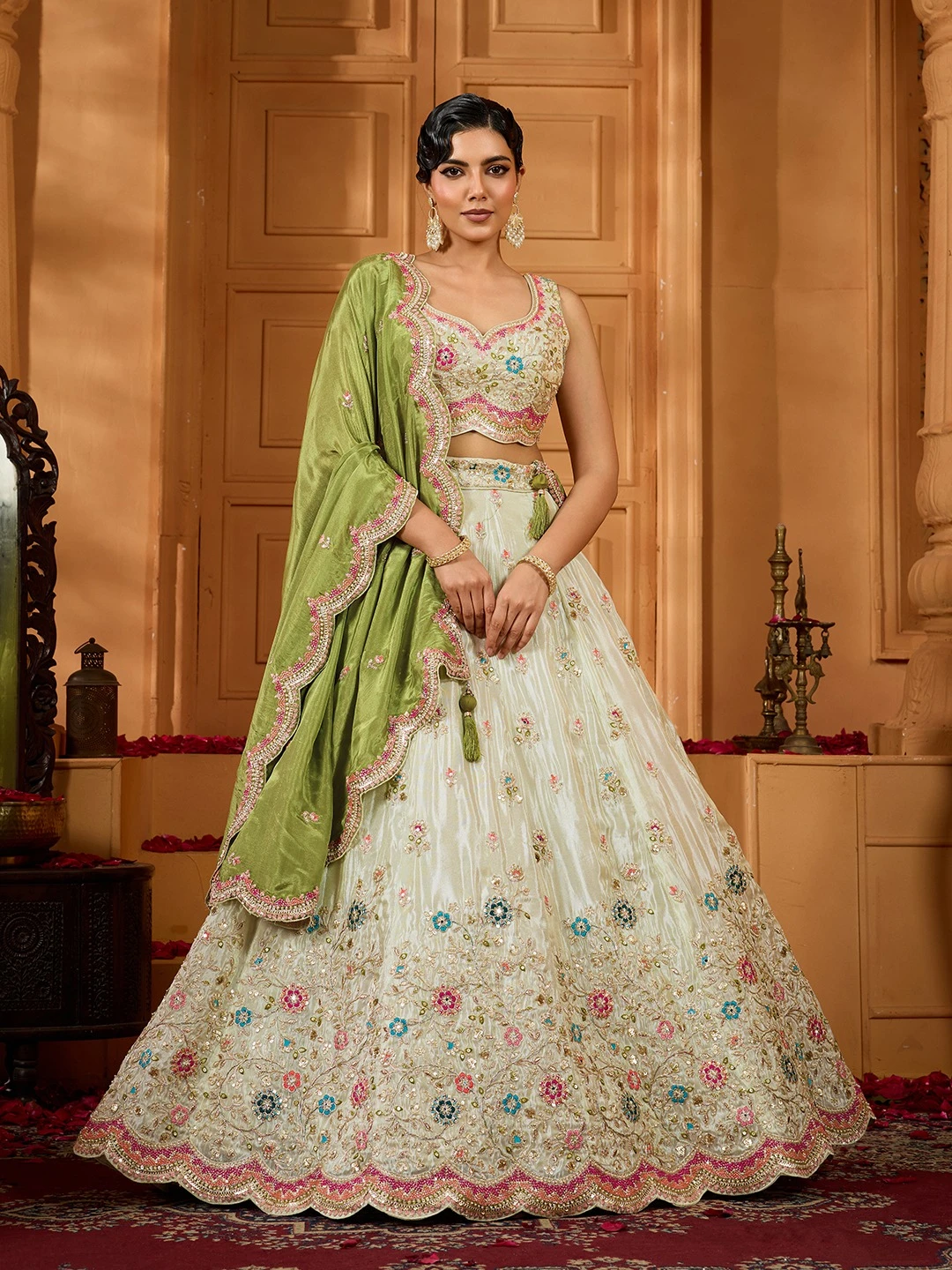 Adorn Craft 6144 Tissue Embroidered Lehenga Set