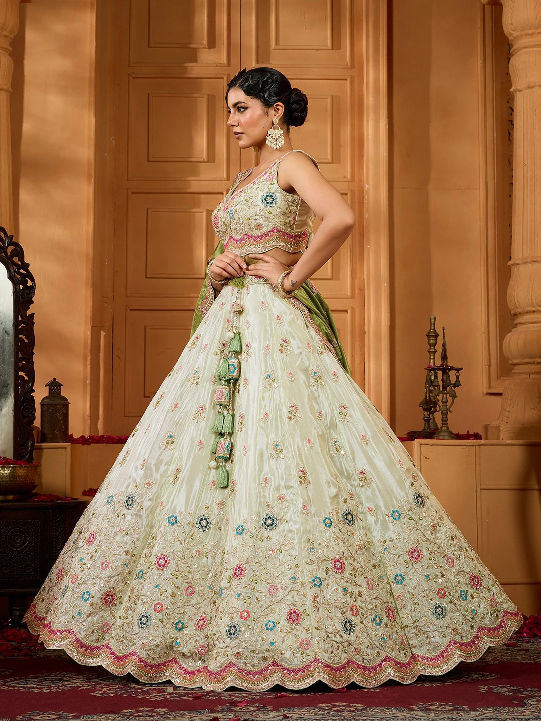 Adorn Craft 6144 Tissue Embroidered Lehenga Set