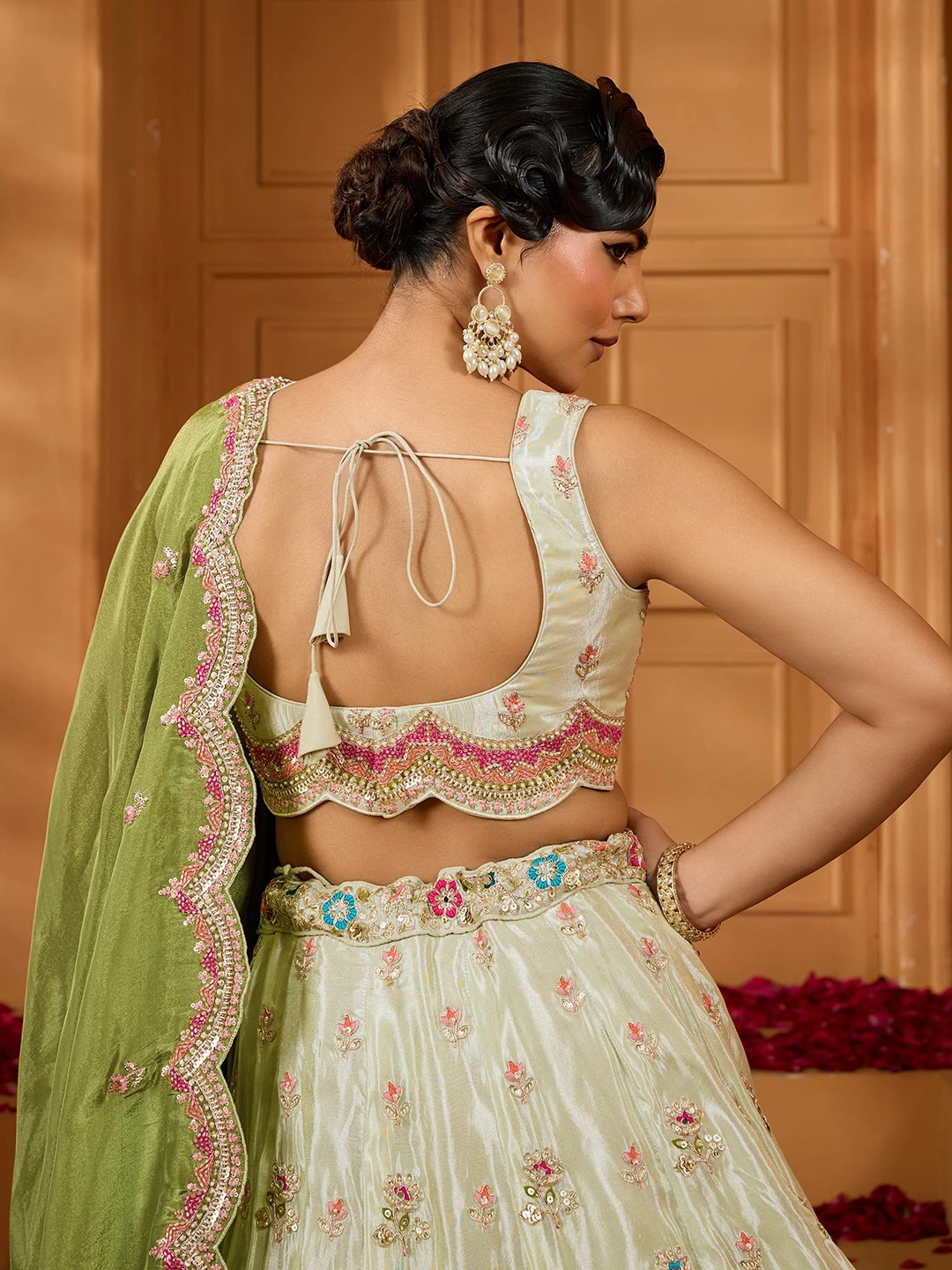 Adorn Craft 6144 Tissue Embroidered Lehenga Set