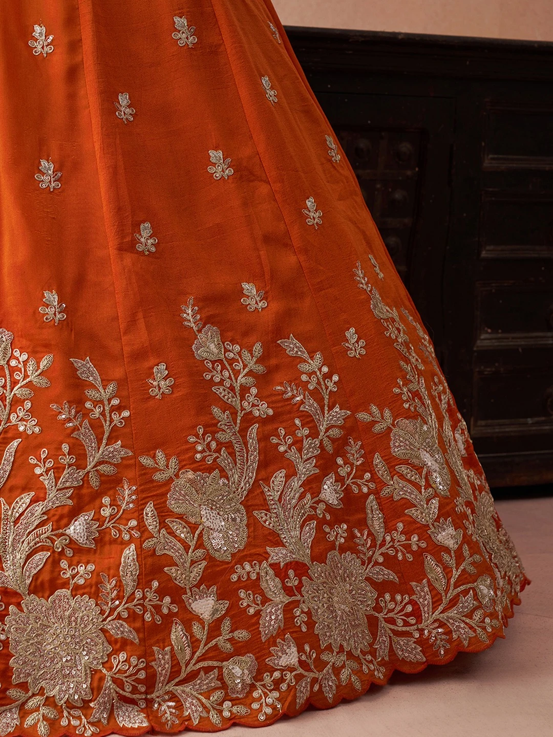 Adorn Craft 6309 Mahendi And Orange Lehenga Choli