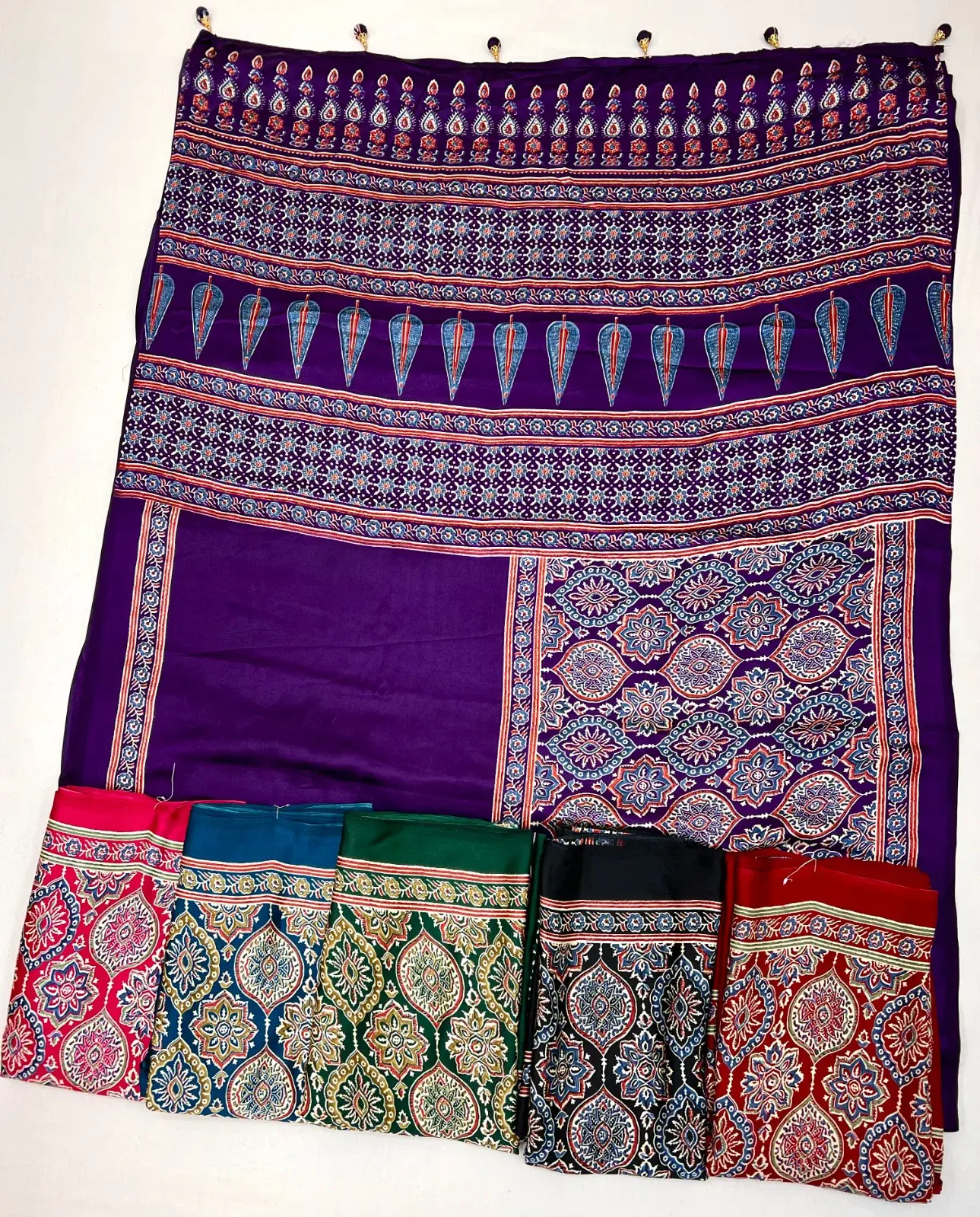 Ajrakh Lux 34 Semi Modal Silk Printed Saree Collection