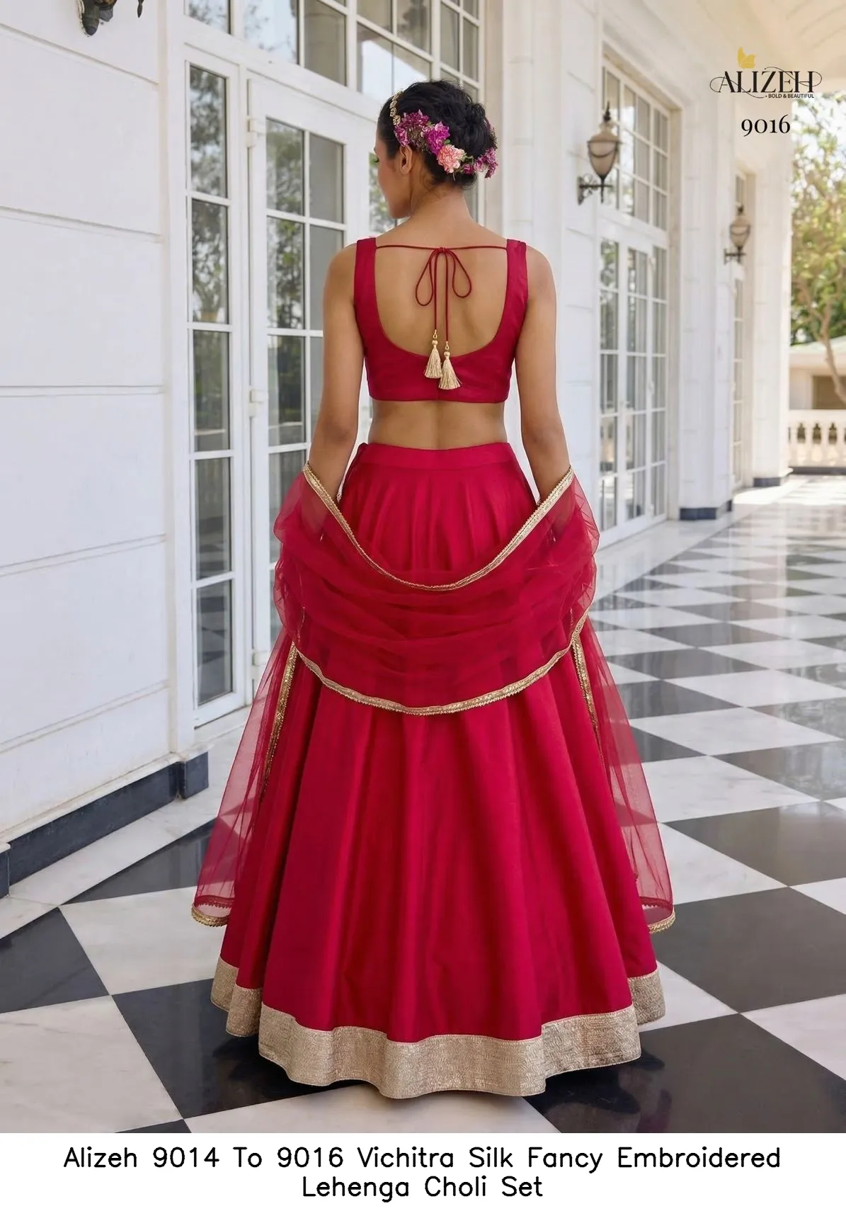 Alizeh 9014 to 9016 Vichitra Silk Fancy Embroidered Choli Set