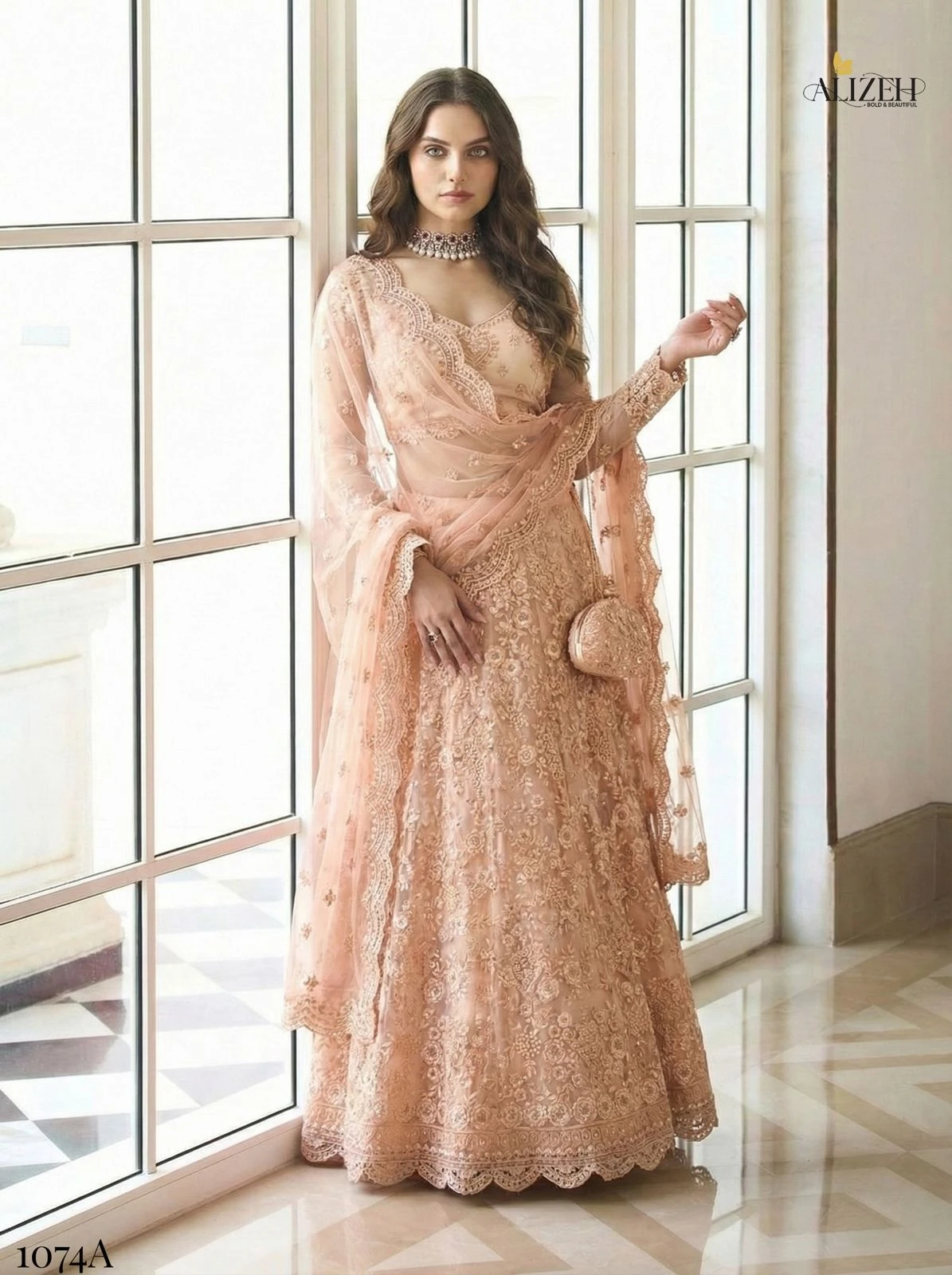 ALIZEH ALIZEH 1074 Butterfly Net Lehenga Collection