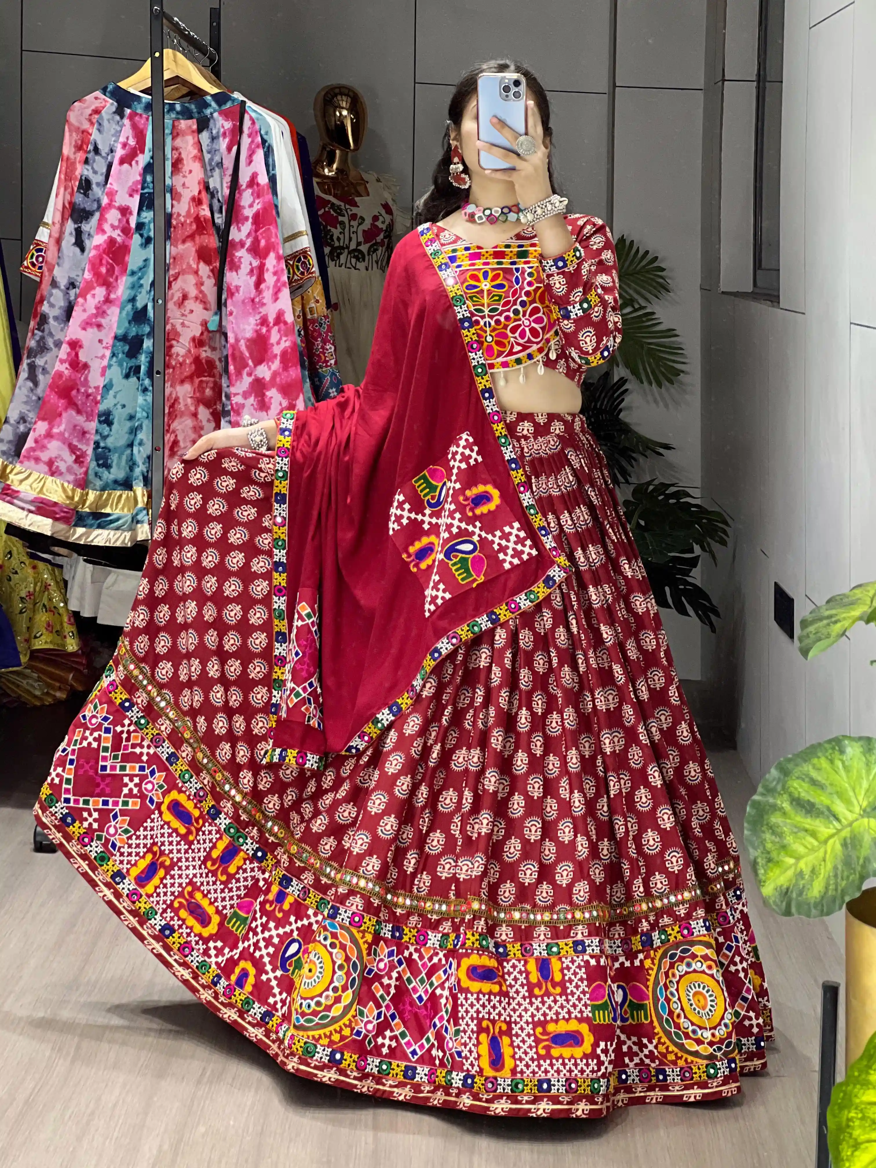 Ambaa Traditional Ajarakh Print Chaniya Choli