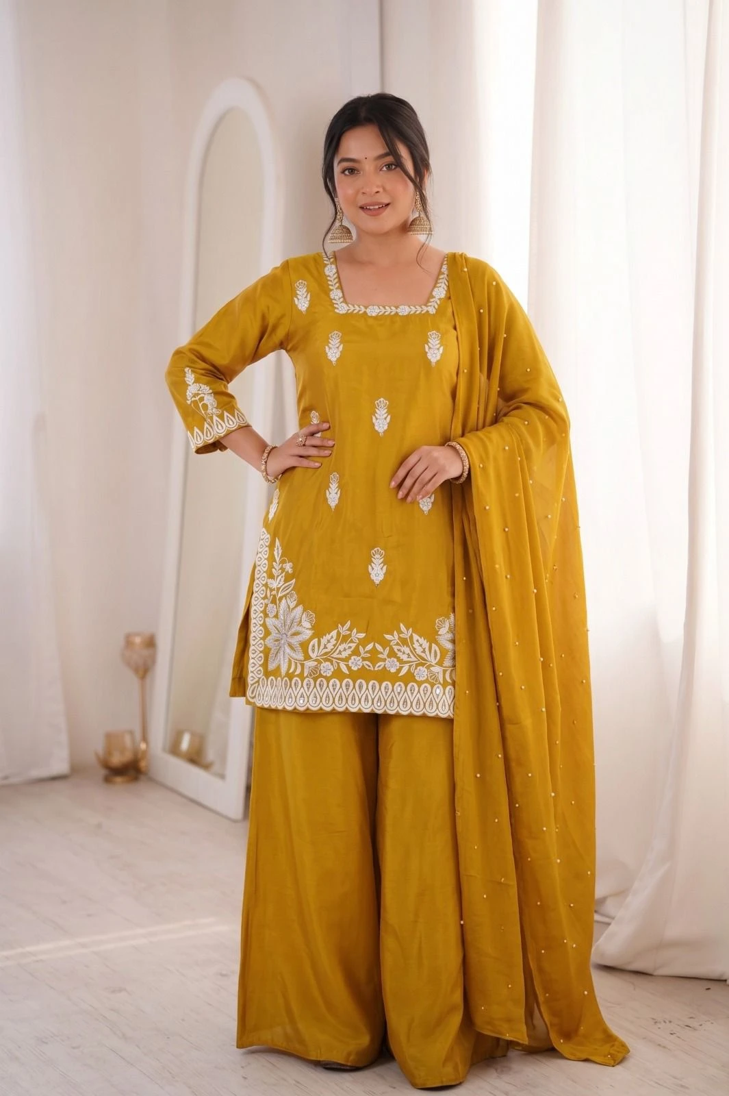 Amrani Designer Roman Silk Suit