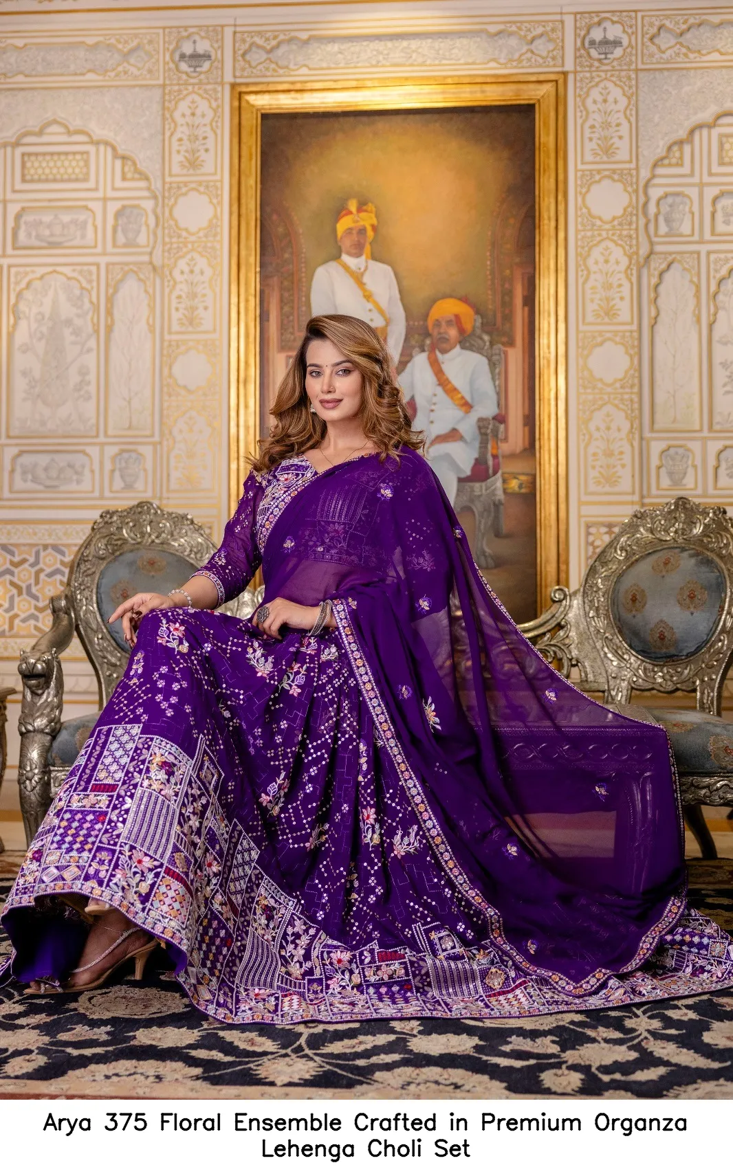 Arya 375 Floral Choli Set Crafted in Premium Organza