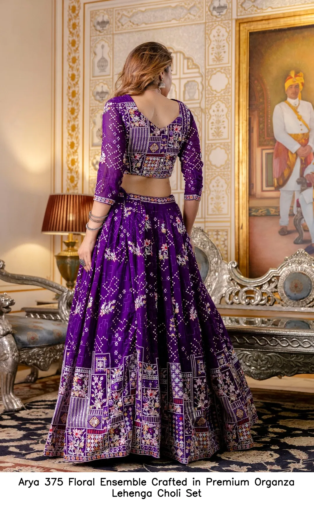 Arya 375 Floral Choli Set Crafted in Premium Organza