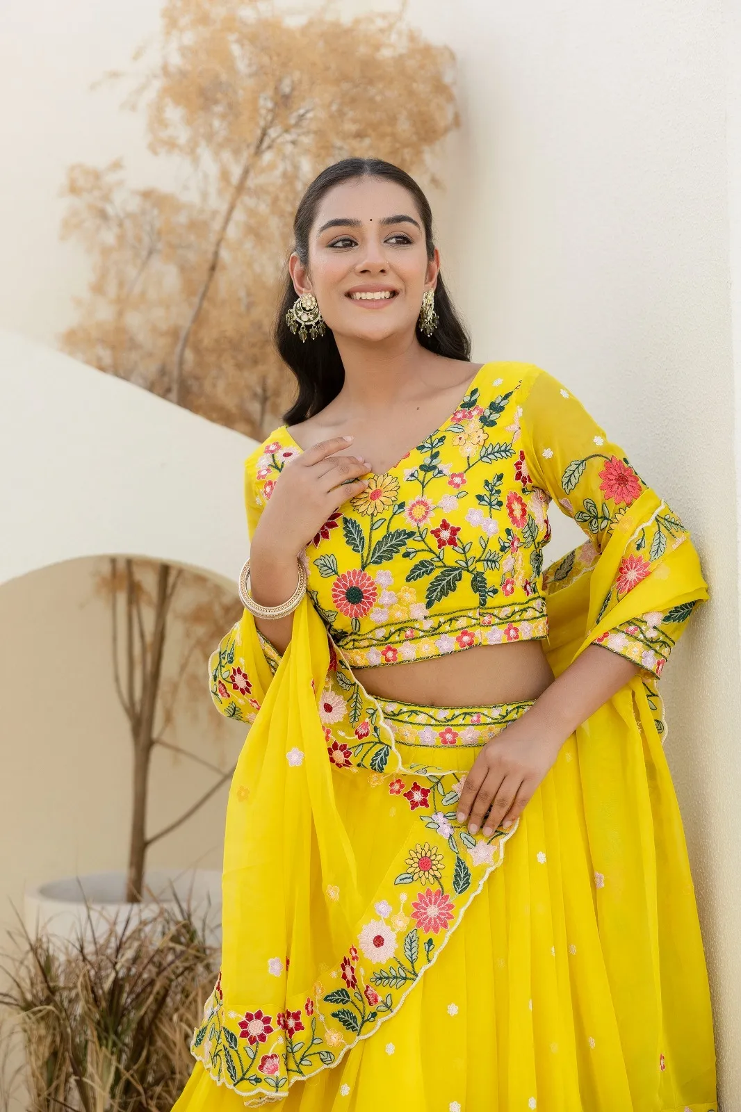 Arya Floral Choli Set Crafted in Premium Organza