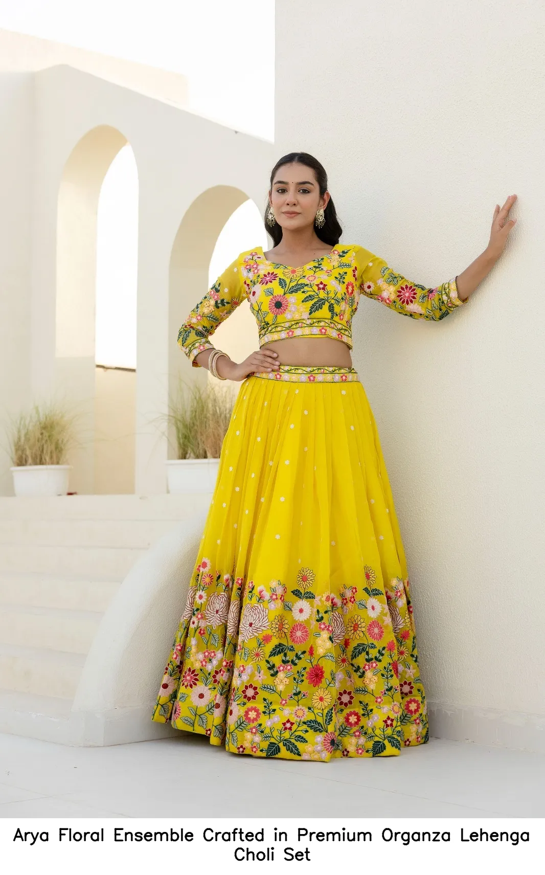 Arya Floral Choli Set Crafted in Premium Organza