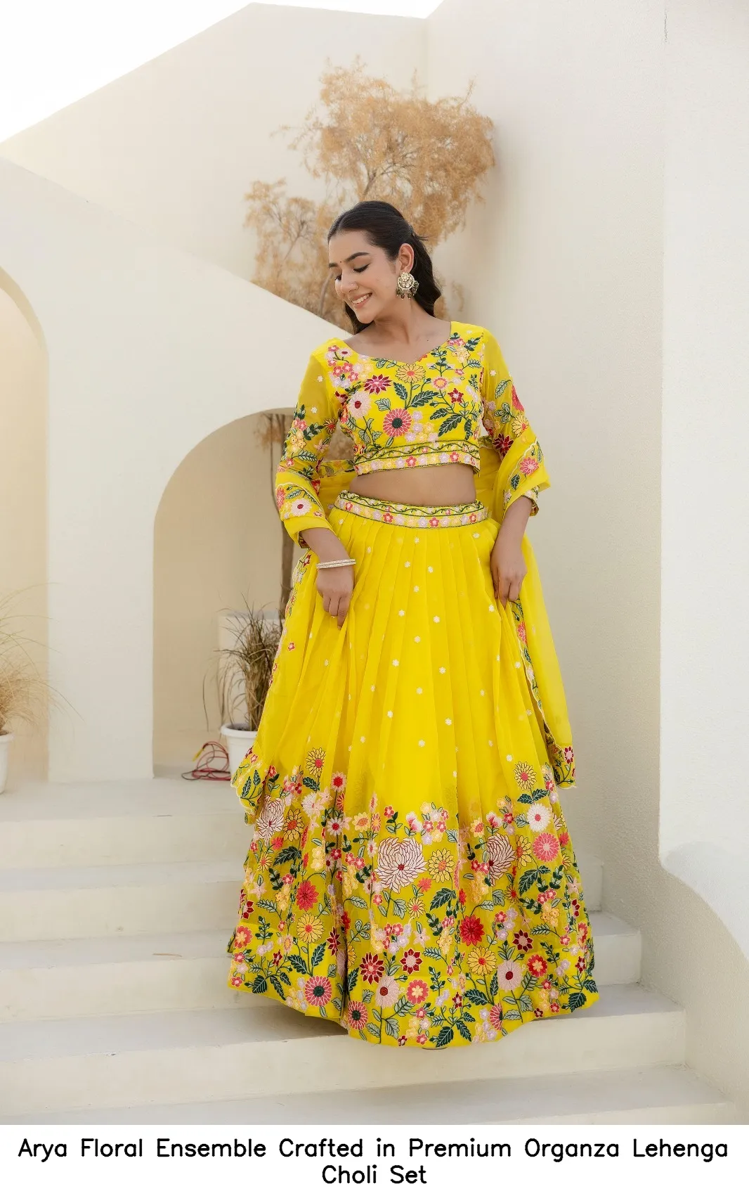 Arya Floral Choli Set Crafted in Premium Organza