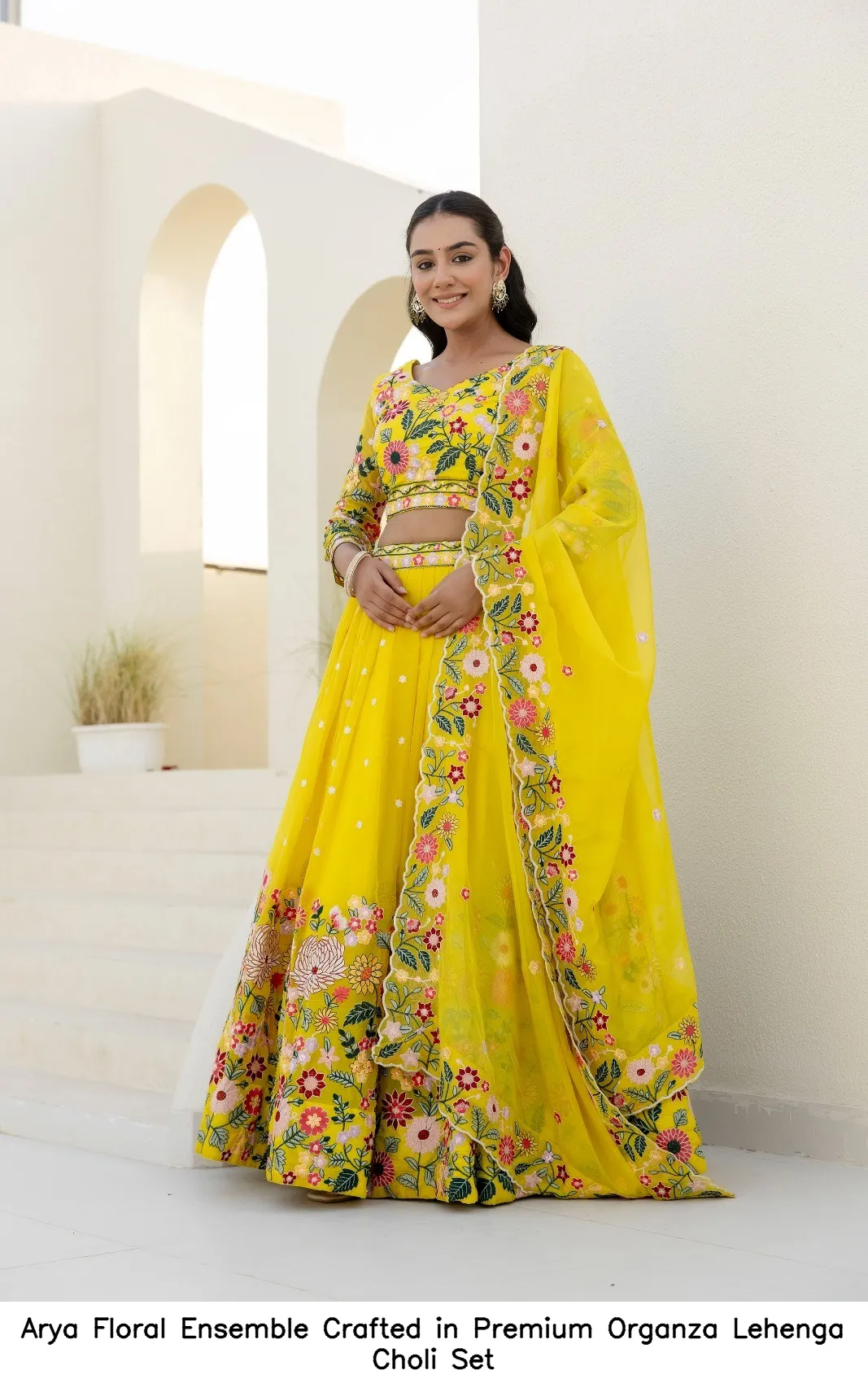 Arya Floral Choli Set Crafted in Premium Organza