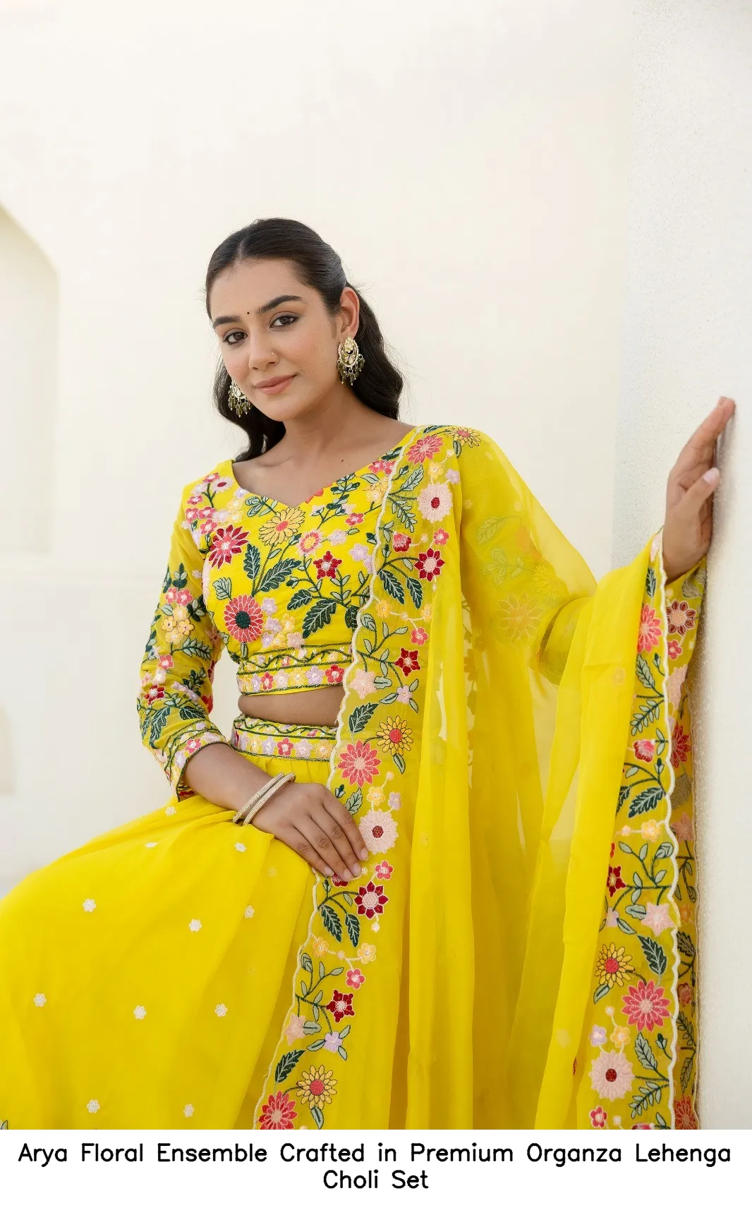 Arya Floral Choli Set Crafted in Premium Organza