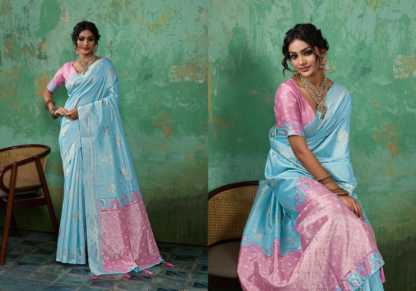 Ast Blossom 1 Soft Linen Cotton Festival Saree Collection